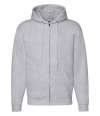 62034 Zip Through Hooded Sweatshirt Heather Grey colour image
